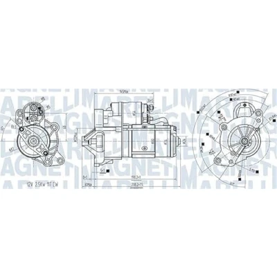 Afbeelding van MAGNETI MARELLI 063721416010 Startmotor 12 2,5 11 CITROËN: C4 Picasso 1, C5 3, II Estate, PEUGEOT: 407 Saloon, Expert Van, 307 SW