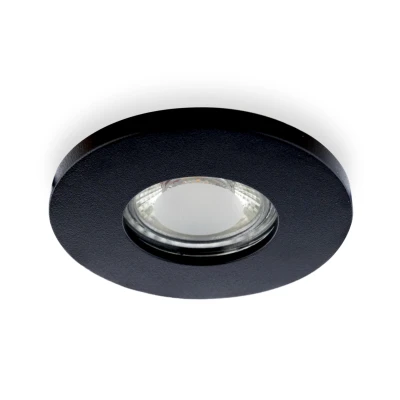 Afbeelding van Inbouwspot Rond, Vast, Spatdicht IP44, GU10 Fitting, Mat Zwart Fitting (230V)