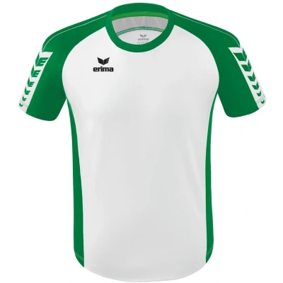 Afbeelding van Erima Six Wings Shirt Korte Mouw Heren Wit / Smaragd Maat: XL