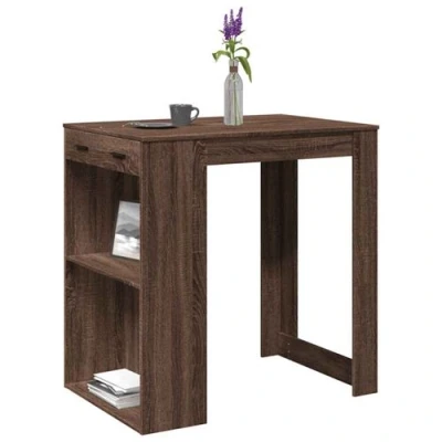 Image de vidaXL Table de bar chêne marron 102x70x103,5 cm bois d&#039;ingénierie3309327
