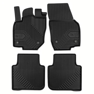 Afbeelding van MOTOS Rubberen vloermatten voor Skoda Kodiaq II vanaf 2024 Verbeter je reiscomfort met de zwarte antislip mat Auto nr. 77 automat alle weersomstandigheden, bescherming tegen vuil