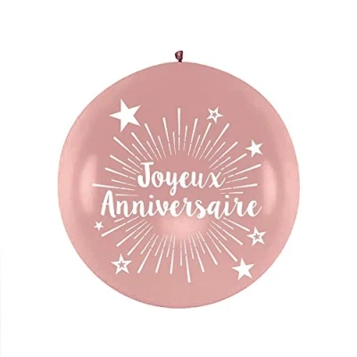 Afbeelding van Reuzenballon 100 cm &quot;Happy Birthday&quot; roségoud