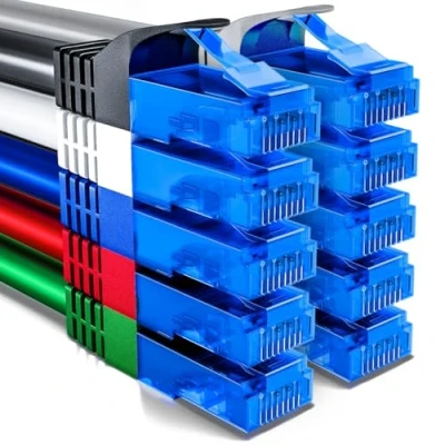 Afbeelding van deleyCON 10 stuks 2m CAT6 netwerkkabel U UTP RJ45 CAT 6 LAN patchkabel DSL ethernetkabel Switch modem repeater patchpaneel meerkleurig
