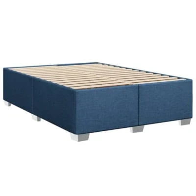 Afbeelding van vidaXL Bedframe zonder matras stof blauw 140x200 cm