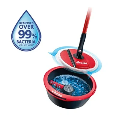 Afbeelding van Vileda Spin &amp; Clean Mop Complete Set Rood en Zwart