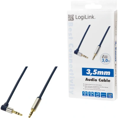 Afbeelding van LogiLink Audiokabel, 2 x 3,5 mm Klinke, 3,0 m, gewinkelt