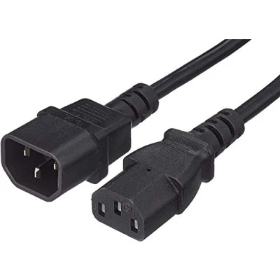 Afbeelding van PremiumCord kps05 PC verlengkabel (230 V, 0,5 m, IEC 320 C13, bus op C14, stekker) zwart
