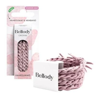 Afbeelding van Bellody® Original Haarelastiekjes, stijlvol gevlochten haarelastiekjes met sterke grip, verpakking 4 stuks, roze (Mellow Rose)