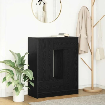 Afbeelding van vidaXL Dressoir met lades en deuren 73x31x90 cm zwart eikenkleurig