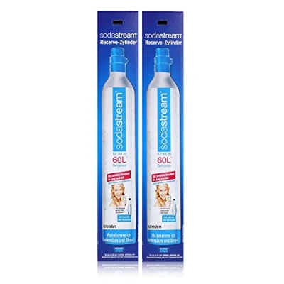 Image de Lot de 2 cylindres recharge gaz co2 60l pour machine à gazéifier Sodastream x cylindre
