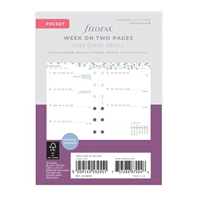 Afbeelding van Filofax Weekplanner 2025, zakformaat, tuin