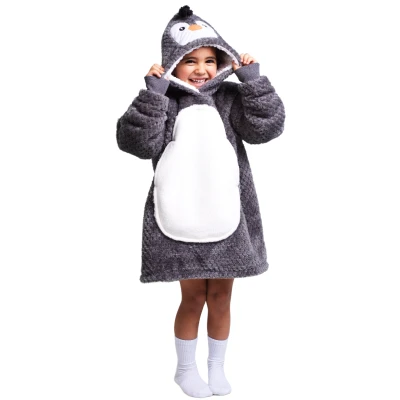 Afbeelding van Noxxiez Hoodie Deken Pinguin 8718274254600