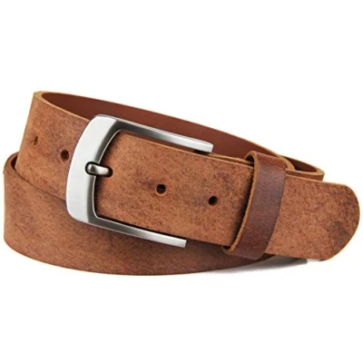 Afbeelding van Frentree Echt buffelleren riem, Made in Germany, voor dames en heren, 3,8 cm breed, bruin, Bruin