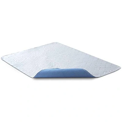 Image de Bedecor Alèse Imperméable 86 x132 cm Tapis de Lit Lavable en Machine, Multi Couches &amp; Super Absorbant, Réutilisable, Bleu