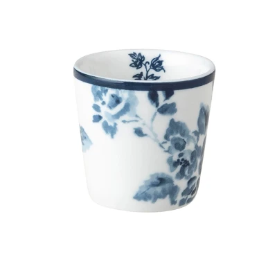 Afbeelding van Laura Ashley Blauw China Rose Set 6 Eierdopjes Wit Porselein