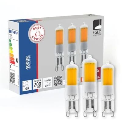 Afbeelding van EGLO Set van 3 G9 led penlampen, potloodlampen, elk 2 watt (komt overeen met 25 watt), neutraal wit, 4000 Kelvin, Ø 1,5 cm