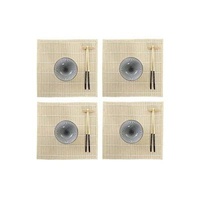 Afbeelding van Sushi set DKD Home Decor Zwart Bamboe Keramiek (14,5 x 14,5 31 cm)