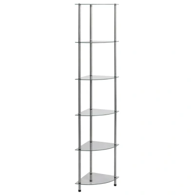 Afbeelding van Kastje 6 laags 30x30x160 cm gehard glas transparant
