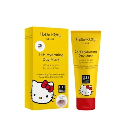 Afbeelding van GESKE 24 uur hydraterend dagmasker, met het Hello Kitty Sonic Warm &amp; Cool Mask, ceramide en niacinamidemasker, hydraterende formule, normale tot droge huid, veganistisch, dierproefvrij