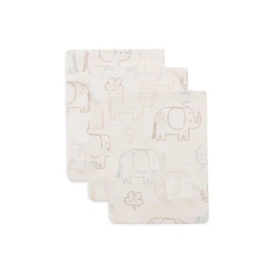 Afbeelding van Jollein Washandje Hydrofiel Elephant Tales 3 Stuks Multicolor