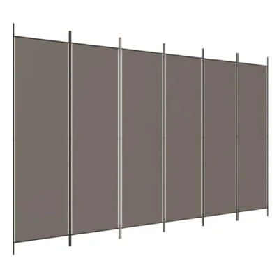 Image de vidaXL Cloison de séparation 6 panneaux Anthracite 300x220 cm Tissu
