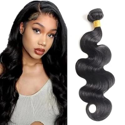 Afbeelding van Tuheerst Body Wave Human Hair Bundles Extensions Natural Black Real Sew in Extension 1 Bundle Double Weft Remy Minimal Shedding 12 Inch