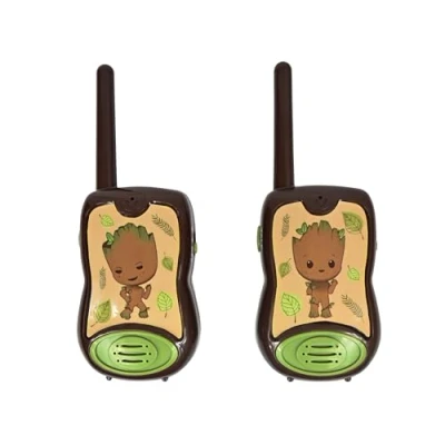 Afbeelding van Lexibook, Marvel the Guardians of Galaxy, Groot, walkietalkie, 200 m, communicatiespel voor kinderen, 2 communicatiekanalen, riemclip, werkt op batterijen, bruin, TW12GG