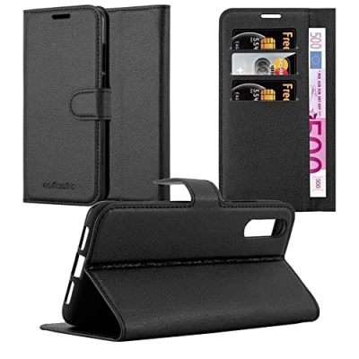 Afbeelding van Cadorabo Hoesje geschikt voor Huawei P20 in PHANTOM ZWART Beschermhoes met magnetische sluiting, standfunctie en kaartvakje Book Case Cover Etui