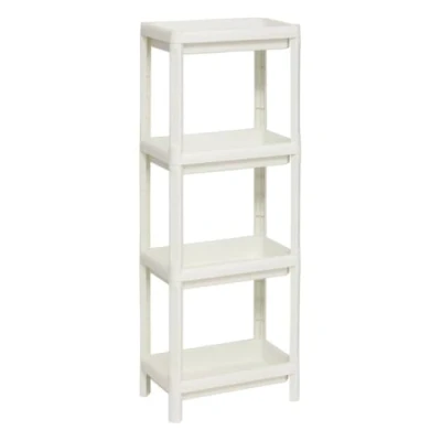 Afbeelding van 5Five opbergrek badkamer kunststof wit 37 x 22 100 cm organiser met 4 planken rekje