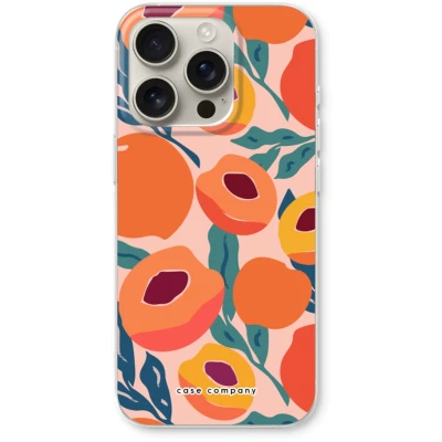 Afbeelding van Case Company® hoesje geschikt voor iPhone 16 Pro Perzik Soft Cover Telefoonhoesje Bescherming aan alle Kanten en Schermrand