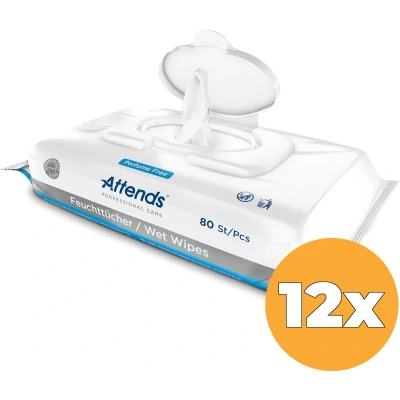 Afbeelding van Attends Care Wet Wipes 12 pakken van 80 doekjes