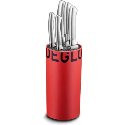 Afbeelding van Déglon Oryx® Groot Rood Messenblok met 5 Messen Elegant en Functioneel