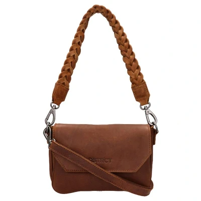 Afbeelding van DSTRCT Preston Park Shoulder Bag Flap M cognac Damestas