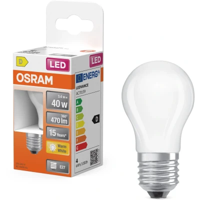 Afbeelding van OSRAM 4099854467875 LED lamp Energielabel D (A G) E27 3.4 W Warmwit (Ø x h) 45.00 mm 1 stuk(s)