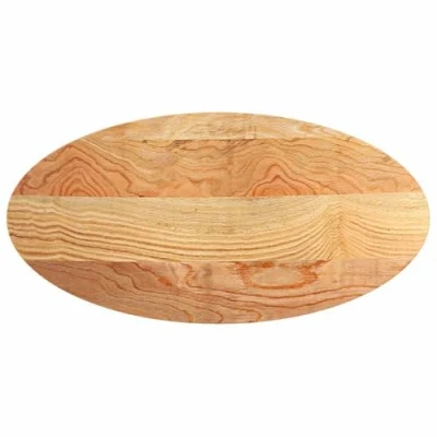 Afbeelding van vidaXL Tafelblad 120x60x2 cm ovaal massief eikenhout lichtbruin