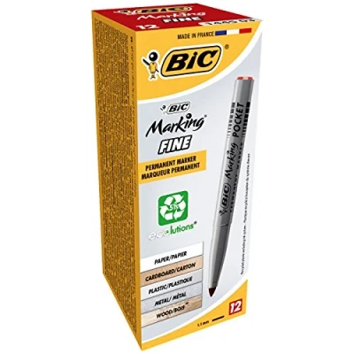 Afbeelding van bic ecolutions Viltstift 1445 rond f rood 12 stuks