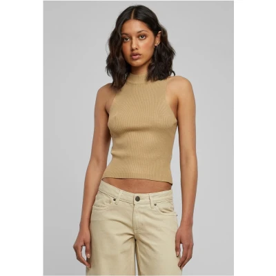 Afbeelding van Urban Classics Short Turtleneck Top, Dames, Maat: 4XL, Unionbeige