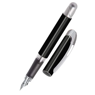 Afbeelding van ONLINE College Black Ergonomische vulpen voor school, robuuste veer M (middel), gebruikt standaard inktpatronen, navulbaar, meisjes/jongens/volwassenen