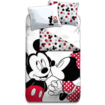 Afbeelding van Disney Mickey Mouse Kiss Dekbedovertrek Eenpersoons 140 x 200 cm Multi