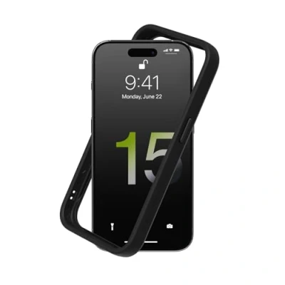 Afbeelding van RHINOSHIELD Bumper hoes compatibel met [iPhone 15 Pro Max] CrashGuard aanpasbare dunne bescherming schokdemping [BPA vrij] zwart