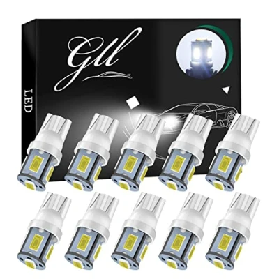 Afbeelding van T10 ledlampen, wit, 501 W5 W, 5630 5 SMD 120 lumen, voor autodaklampen, zijverlichting, naamplaatverlichting, kofferbakverlichting