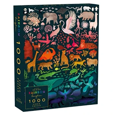 Afbeelding van Elena Essex Puzzels voor volwassenen Rainbow Kingdom puzzel met 1000 stukjes van Regenboog kleurverloop trotsdieren volwassenen, 50,8 x 71,1