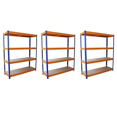 Afbeelding van 3 x Stellingkast Opbergrek Metaal 150x50x180 cm 100% boutloos Draagkracht: 265 kg per Plank 5 planken Kelderrek Kast Rek Legbordstelling