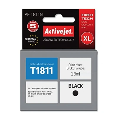 Afbeelding van Activejet AE 1811N inktcartridge (vervanging voor Epson 18XL T1811; Supreme; 18 ml; zwart)