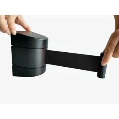 Afbeelding van PINNERS Uitbreidbare wandband (5 meter), ongepasseerde band, begrenzingsband, wandbandhouder, intrekbare wandband, uittrekbare barrière voor muur, 5 meter veiligheidsband