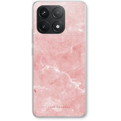 Afbeelding van Case Company® hoesje geschikt voor Xiaomi Poco F6 Pro Roze marmer Soft Cover Telefoonhoesje Bescherming aan alle Kanten en Schermrand