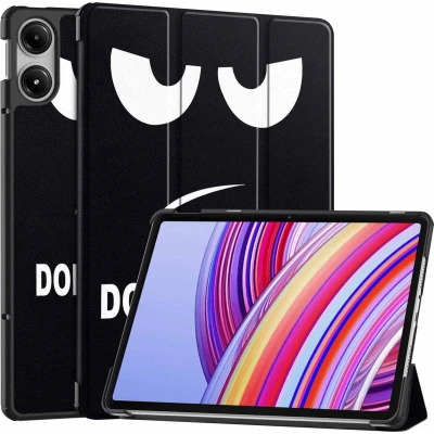 Afbeelding van imoshion Tablet Hoes Geschikt voor Xiaomi Redmi Pad Pro /POCO Design Trifold Bookcase Zwart /Don&#039;t touch