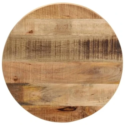Afbeelding van Tafelblad rond Ø 60x1,5 cm massief ruw mangohout