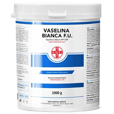Afbeelding van AIESI® Ph.Eur pure witte vaseline (fles van 1 kg), voor medisch, dermatologisch en professioneel gebruik, gemaakt in Italië