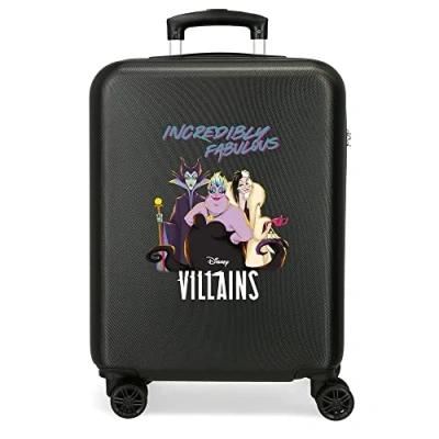 Afbeelding van Disney Villains Incredibly Fabulous cabinekoffer, zwart, 38 x 55 20 cm, stijf, ABS, zijcombinatiesluiting, 35 l, 2 kg, 4 dubbele wielen, handbagage, maat única, zwart.,